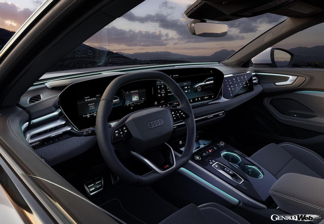 「アウディ A5 セダン e-hybrid quattro」のインテリア。