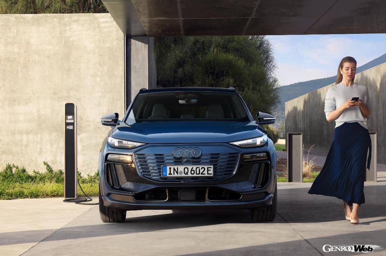 日本導入がスタートした「アウディ Q6 e-tron」のエクステリア。