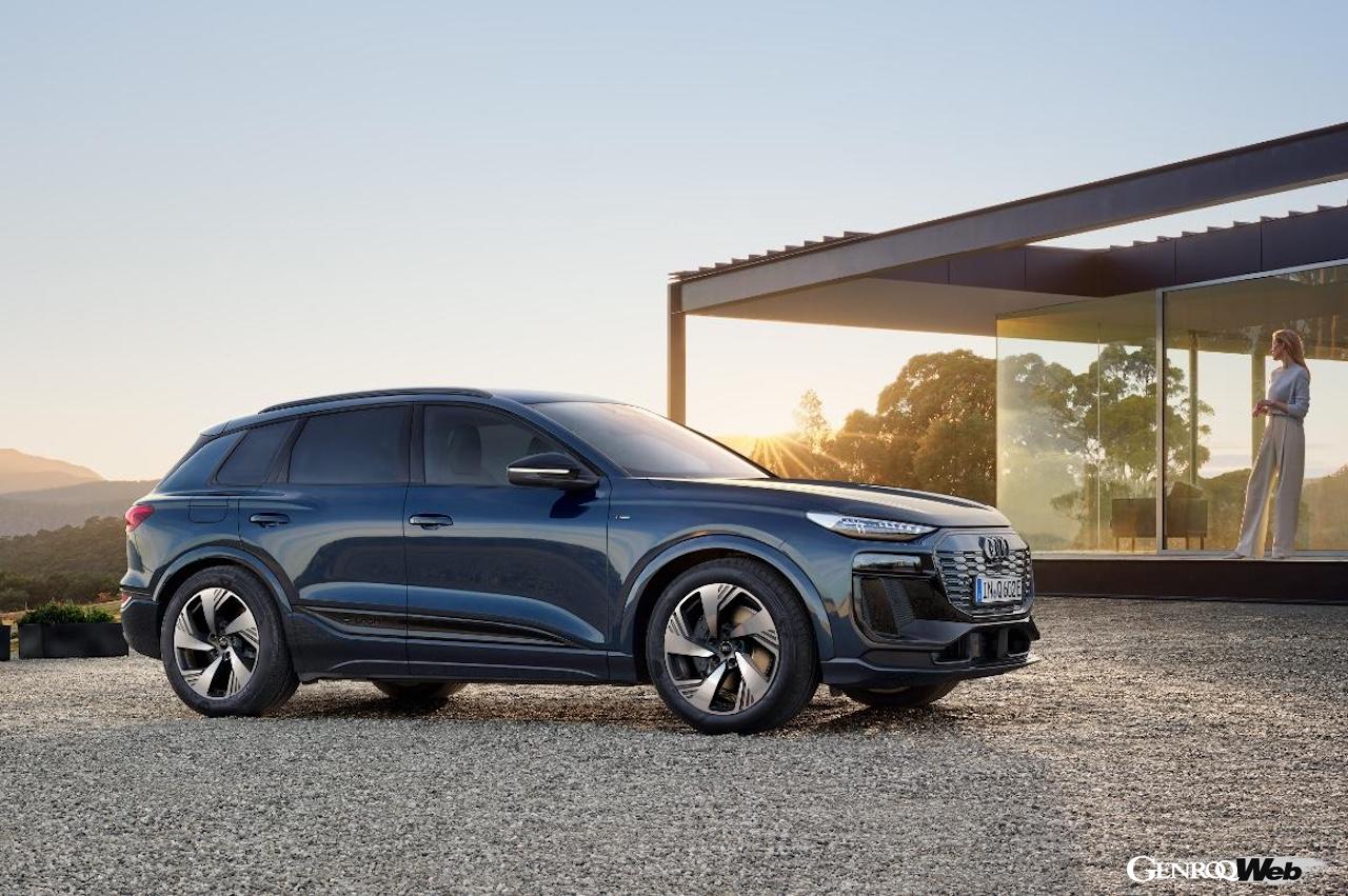 日本導入がスタートした「アウディ Q6 e-tron」のエクステリア。