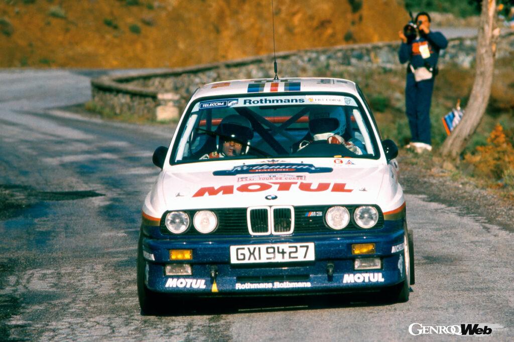 1987年のWRCツール・ド・コルスに参戦したBMW M3。