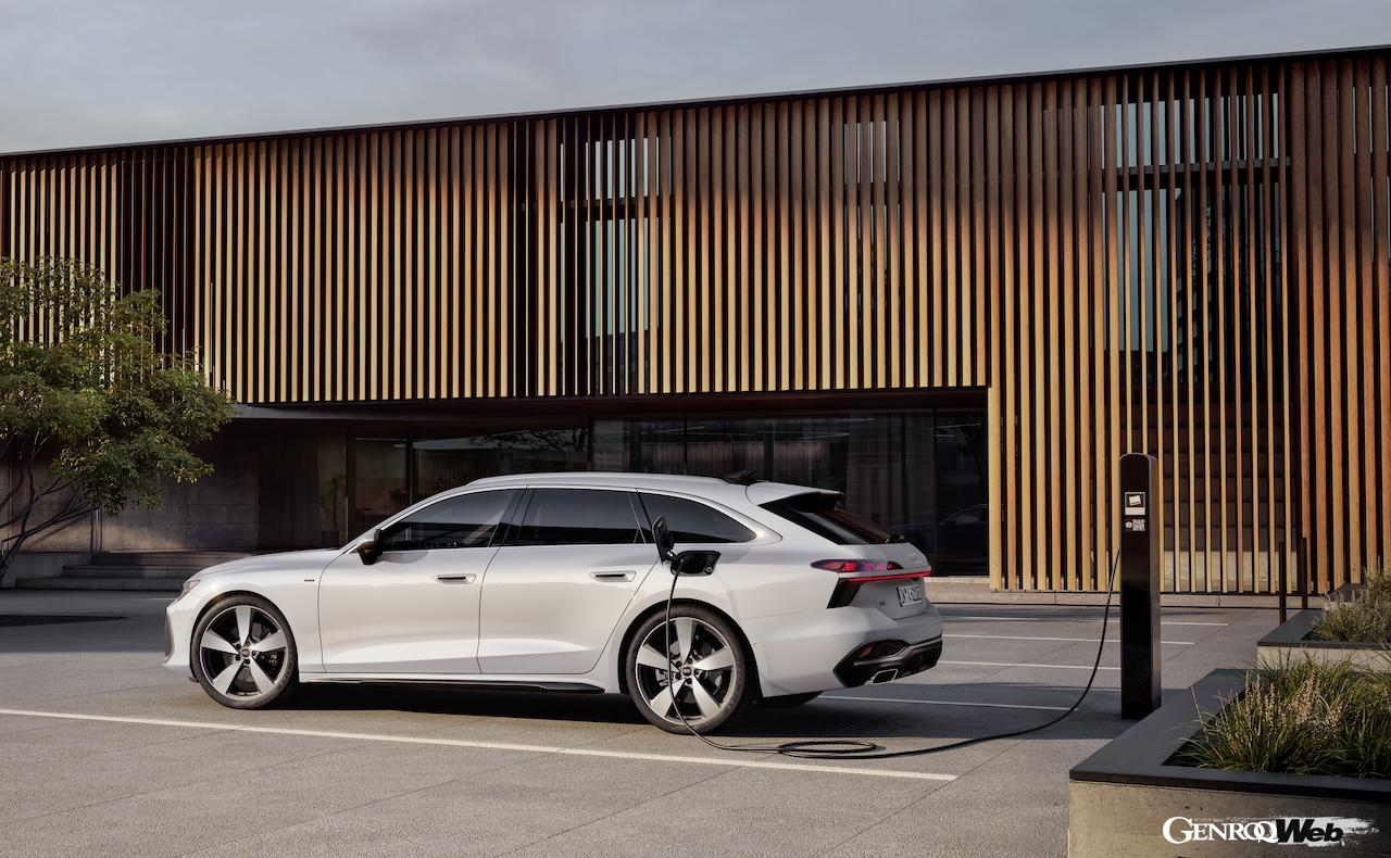 「アウディ A6 アバント e-hybrid quattro」の充電ポート。