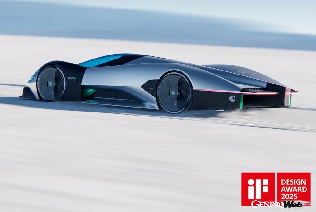 世界的な「iFデザイン賞」を受賞した、フル電動スーパースポーツコンセプト「MG EXE181」。