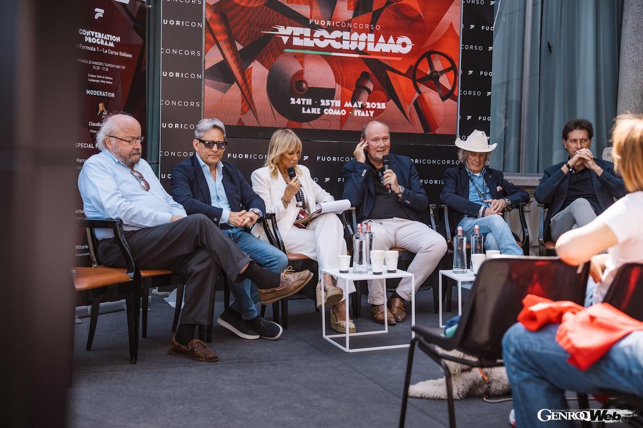 25日にはヴィラ・スコタにおいて、ハイレベルなゲストによるトークショーも行われた。メルセデス・ベンツ・ヘリテージのマーカス・ブライトシュヴェルトCEOは、「ラリーとF1」や「イタリアンレーシング」などのパネルディスカッションに参加している。