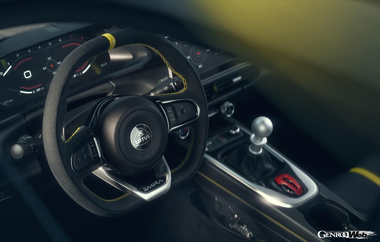 「ロータス エミーラ V6 SE」のコクピット。