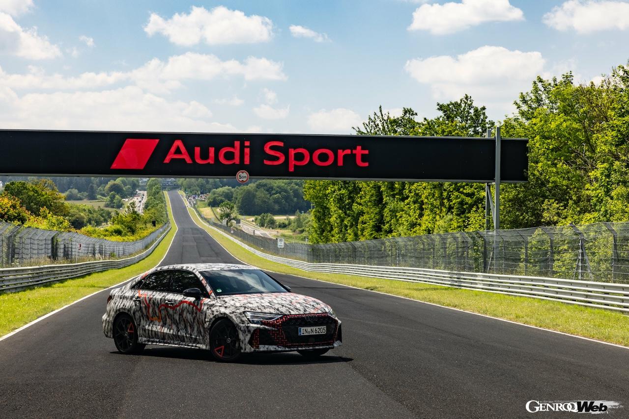 アウディ RS3 セダン改良新型で行われた、ニュルブルクリンク・ノルトシュラフェでのタイムアタック。