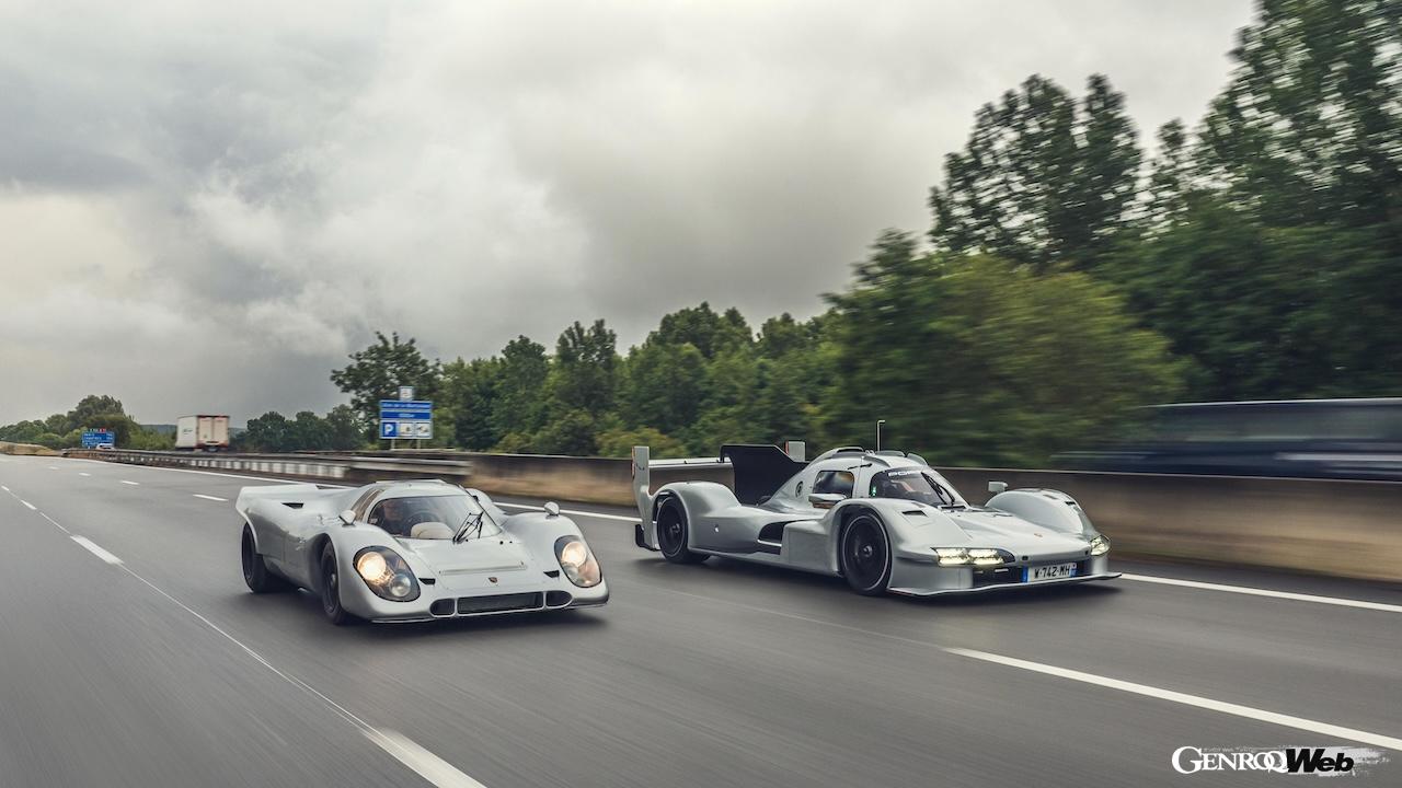 1974年4月、ドイツからフランスまで公道を走行したロッシ伯爵の917が、最新レーシングカー「963」をベースに完全再現された。