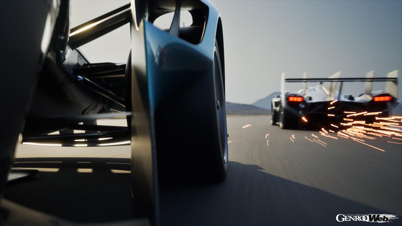 「アストンマーティン ヴァルキリー LM」の走行シーン。