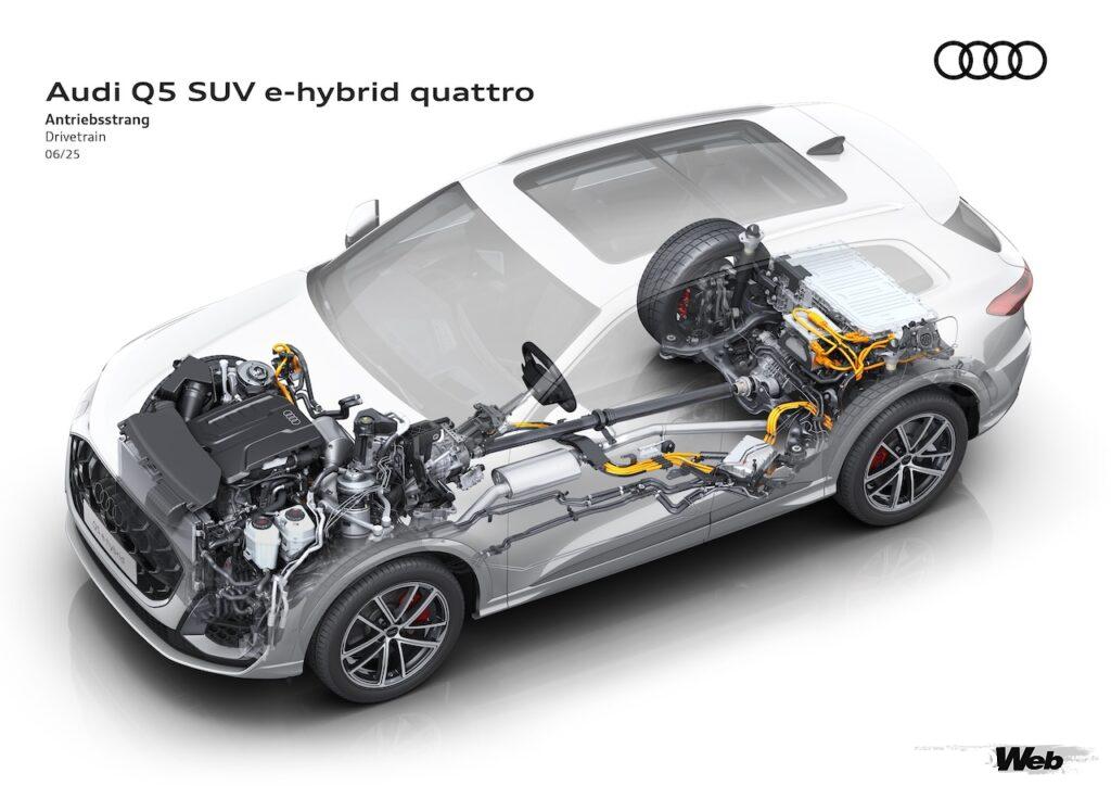 「アウディ Q5 e-hybrid」のプラグインハイブリッド・パワートレイン。