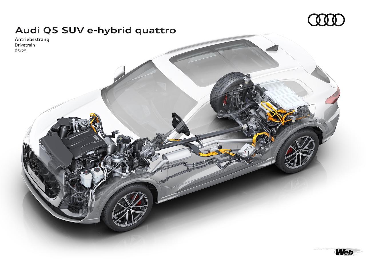 「アウディ Q5 e-hybrid」のプラグインハイブリッド・パワートレイン。