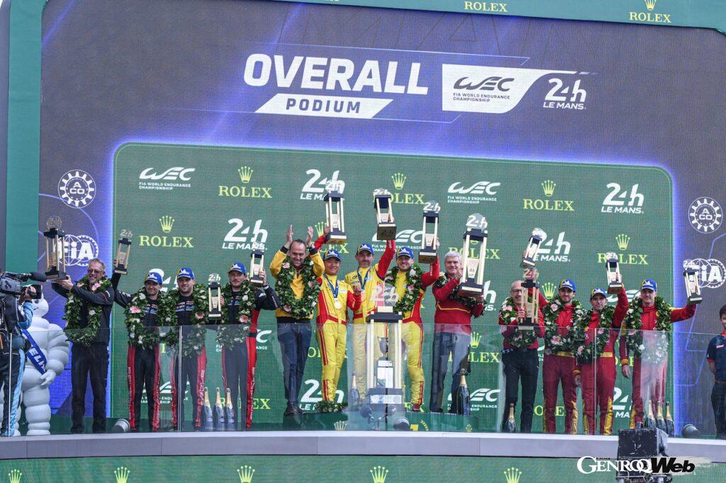 ファクトリーチームの50号車と51号車に代わって、主役に躍り出た83号車がポルシェを従えて、ル・マンのトップポディウムに立った。