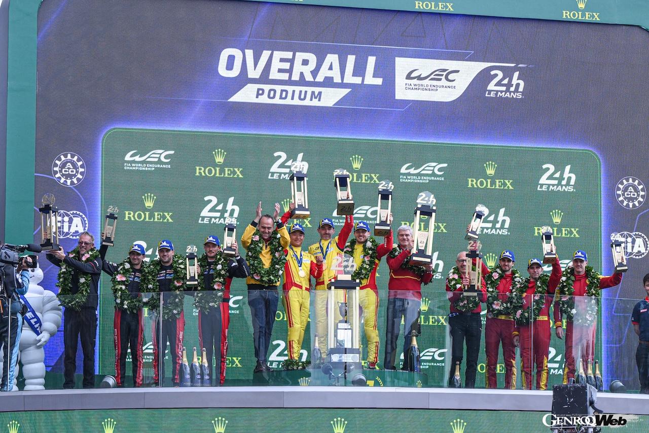ファクトリーチームの50号車と51号車に代わって、主役に躍り出た83号車がポルシェを従えて、ル・マンのトップポディウムに立った。