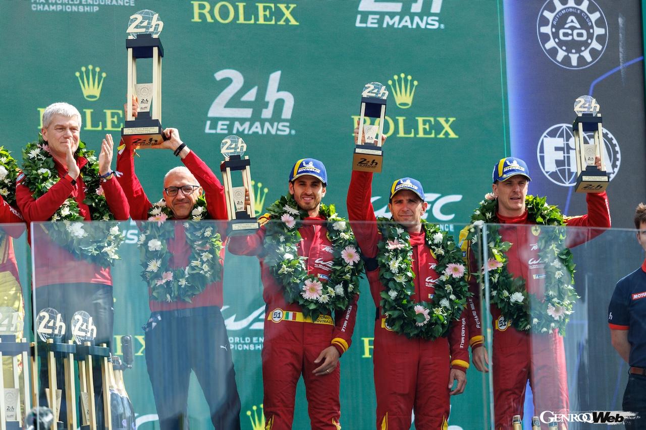ファクトリーチームの50号車と51号車に代わって、主役に躍り出た83号車がポルシェを従えて、ル・マンのトップポディウムに立った。