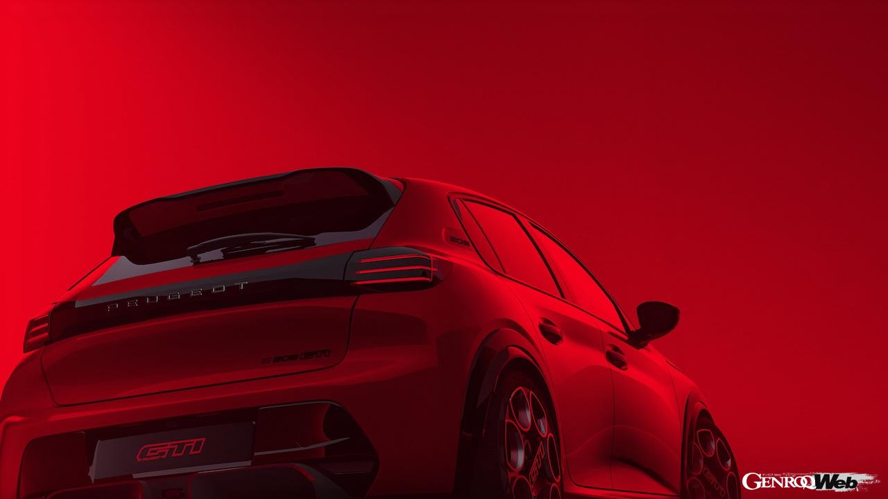 フル電動スポーツハッチ「プジョー E-208 GTi」のエクステリア。