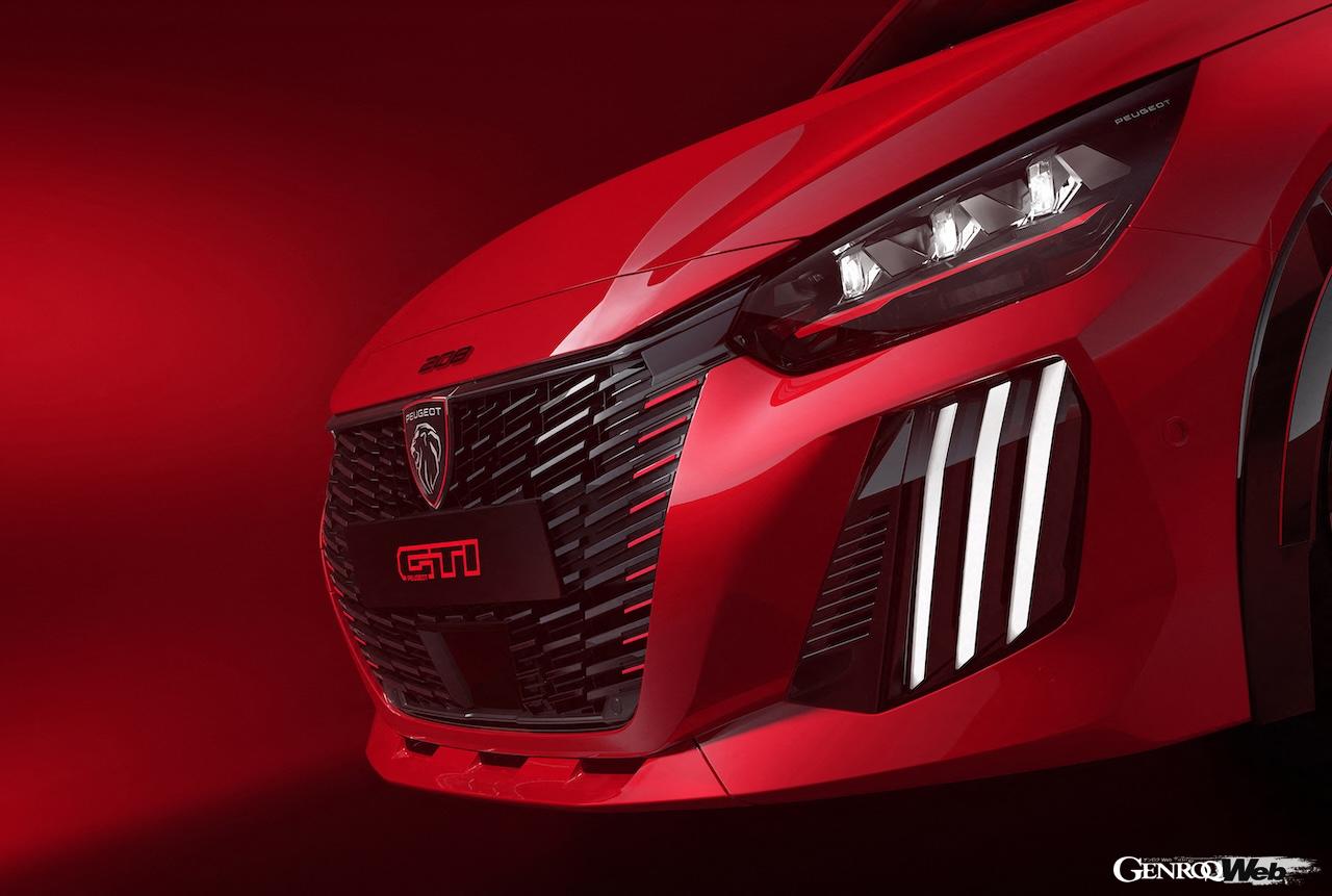 フル電動スポーツハッチ「プジョー E-208 GTi」のエクステリア。