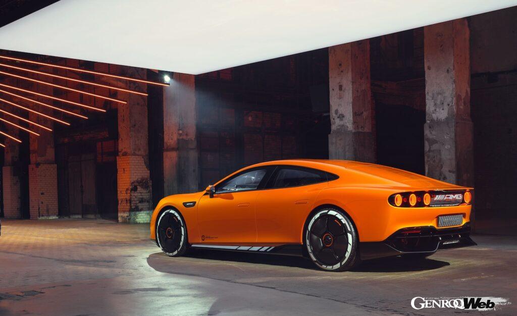 新開発フル電動グランドツアラー「コンセプト AMG GT XX」のエクステリア。