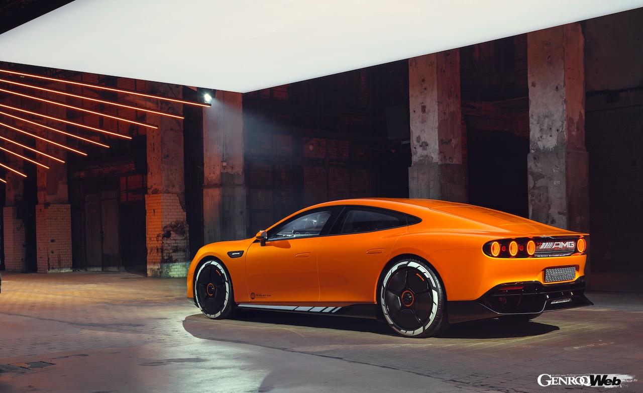 新開発フル電動グランドツアラー「コンセプト AMG GT XX」のエクステリア。