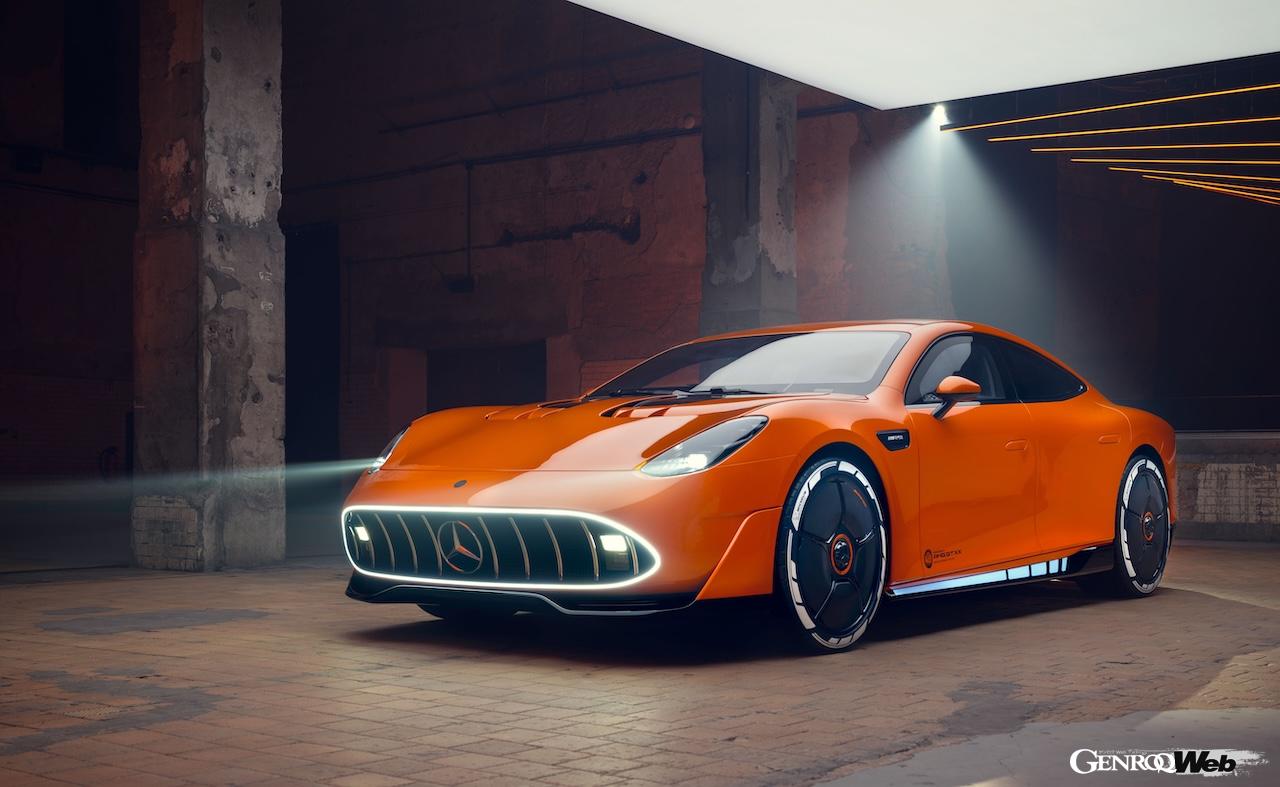 新開発フル電動グランドツアラー「コンセプト AMG GT XX」のエクステリア。
