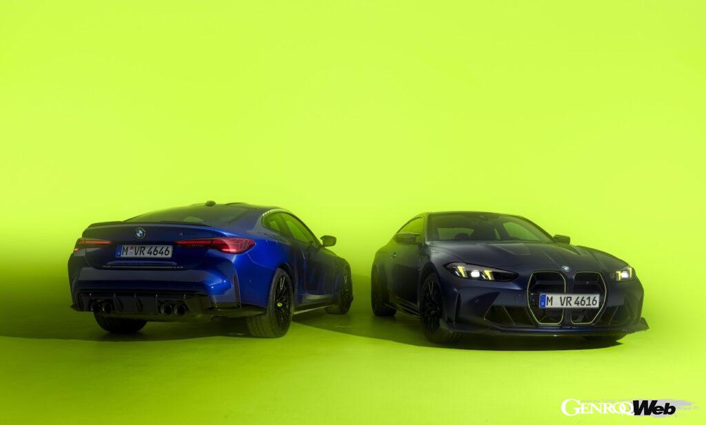 ヴァレンティーノ・ロッシとコラボレーションした限定仕様「BMW M4 CS VR46」のエクステリア。