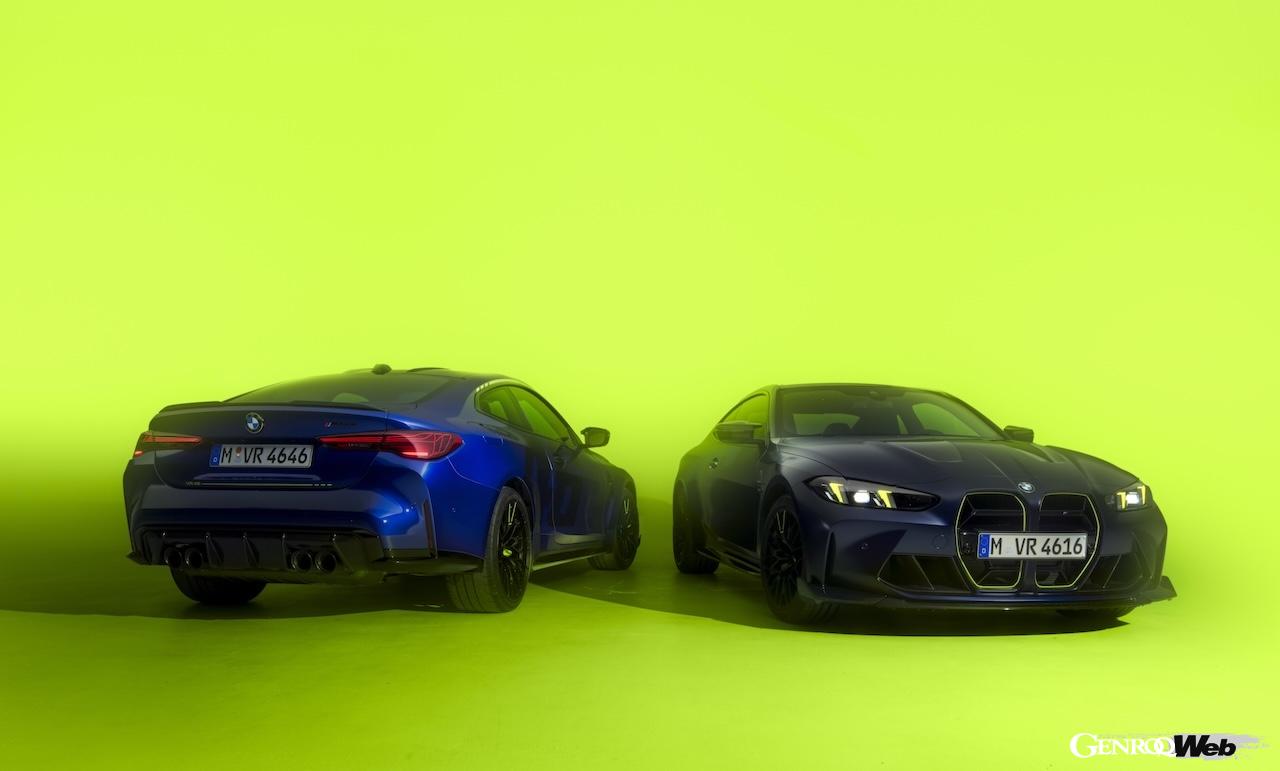 ヴァレンティーノ・ロッシとコラボレーションした限定仕様「BMW M4 CS VR46」のエクステリア。