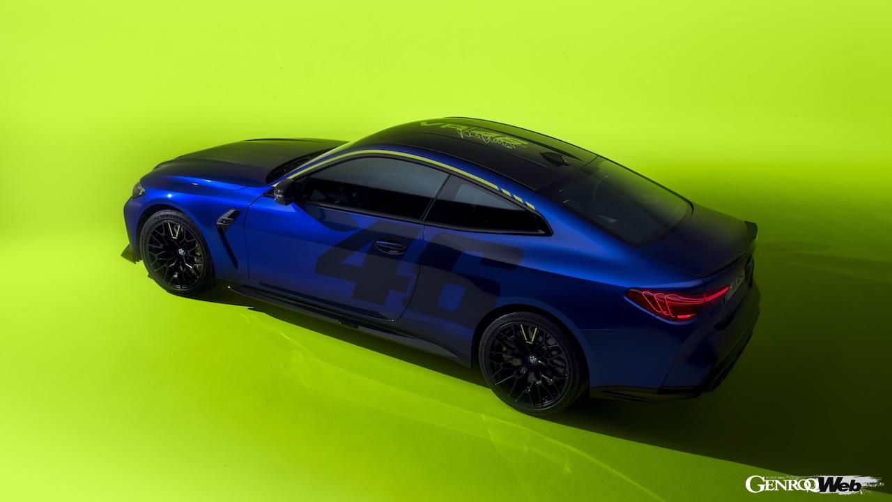 ヴァレンティーノ・ロッシとコラボレーションした限定仕様「BMW M4 CS VR46」のエクステリア。