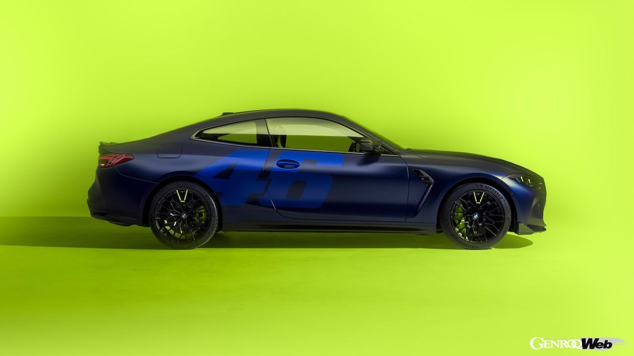 ヴァレンティーノ・ロッシとコラボレーションした限定仕様「BMW M4 CS VR46」のエクステリア。