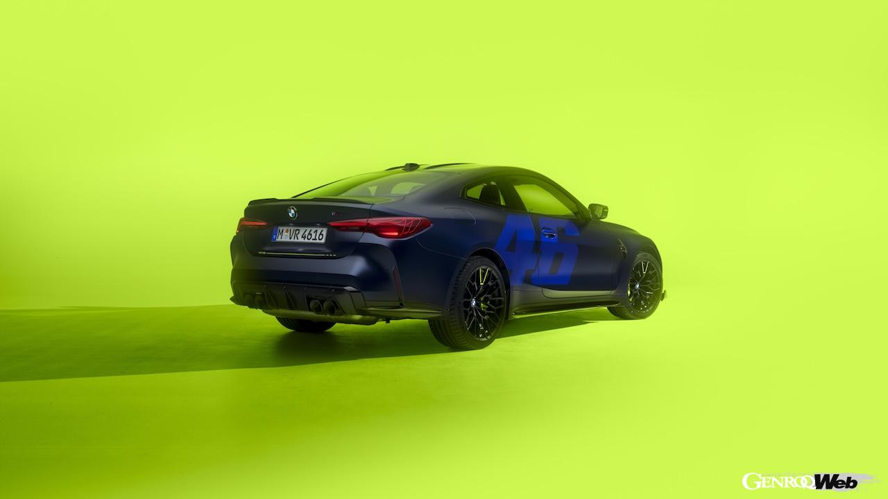 ヴァレンティーノ・ロッシとコラボレーションした限定仕様「BMW M4 CS VR46」のエクステリア。