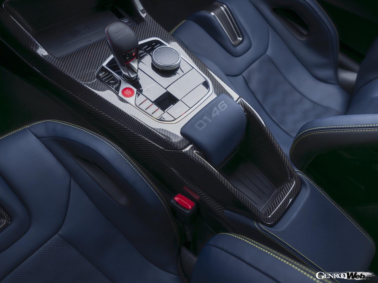 ヴァレンティーノ・ロッシとコラボレーションした限定仕様「BMW M4 CS VR46」のインテリア。