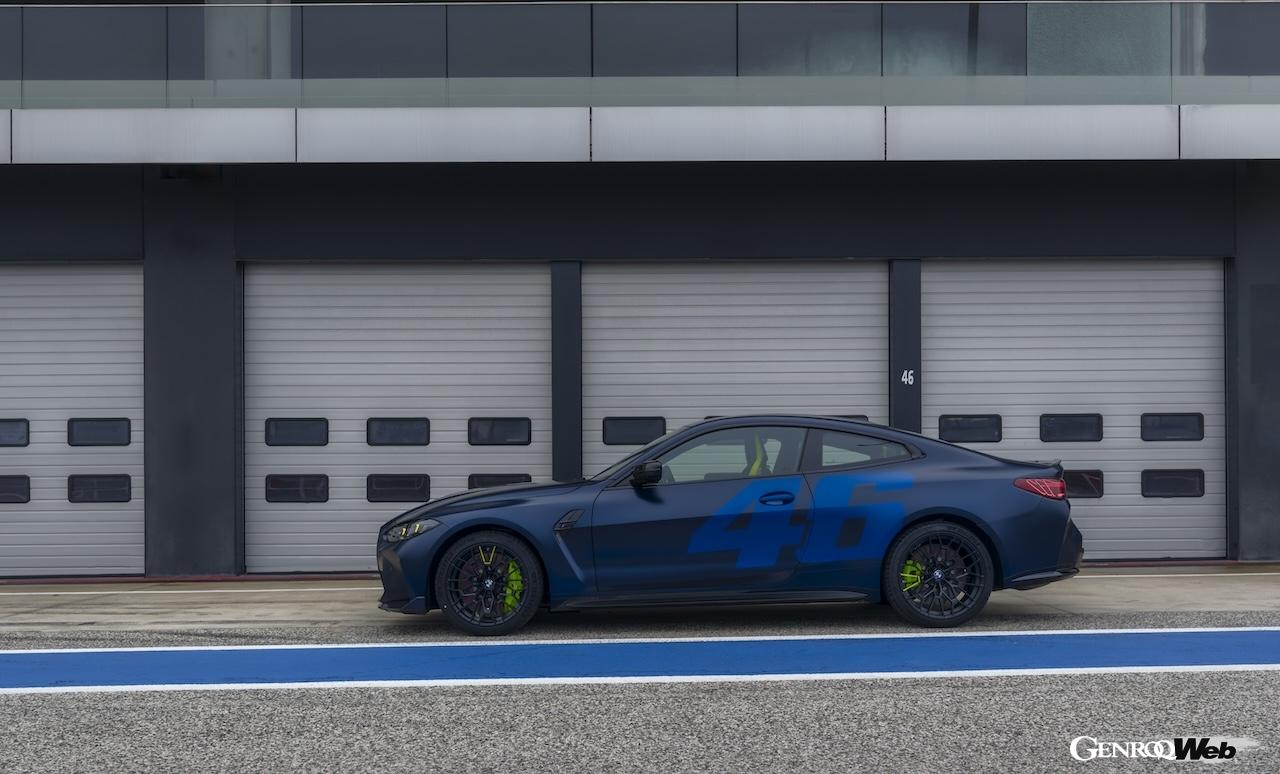 ヴァレンティーノ・ロッシとコラボレーションした限定仕様「BMW M4 CS VR46」のエクステリア。