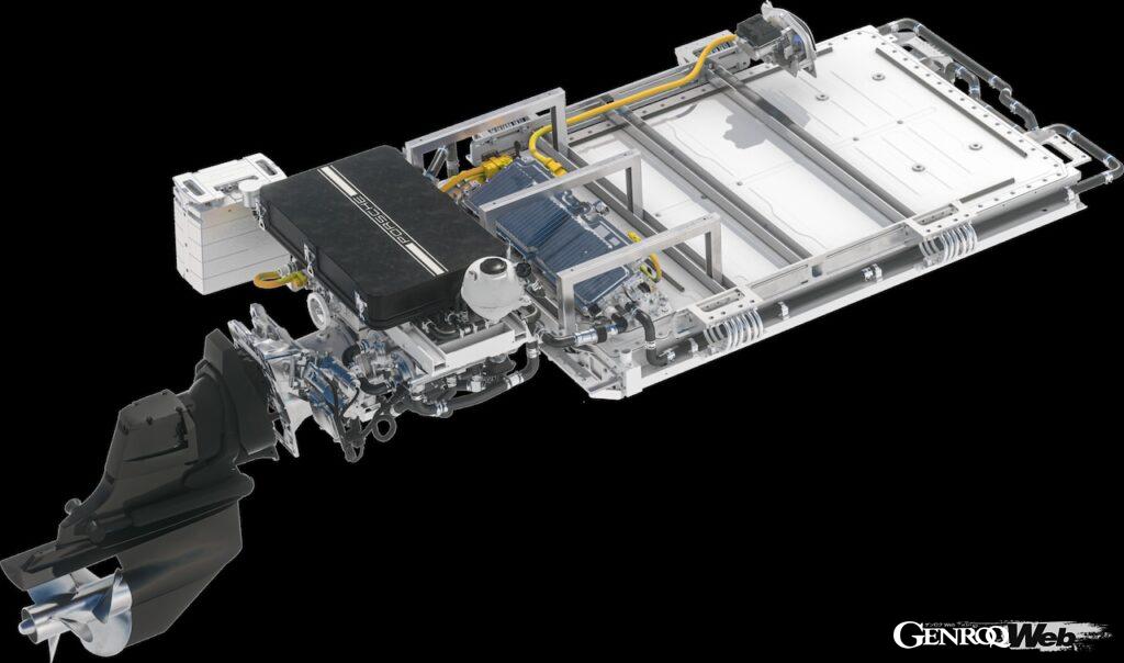 最高出力400kWを発揮する「eファントム」ドライブユニットは、「マカン ターボ」のリヤアクスルパワートレインを由来に持つ。