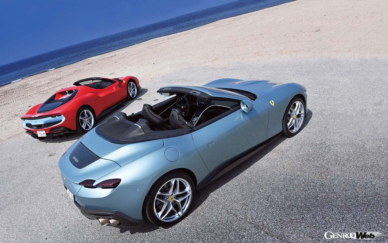 フェラーリの現行ラインナップで、中心となっているのが2台のオープンモデルだ。V6PHVとV8、MRとFRなど、パッケージは大いに異なるが、そこにフェラーリとしての共通した哲学はあるのか。ラインナップの刷新が行われる今、改めて検証してみよう。