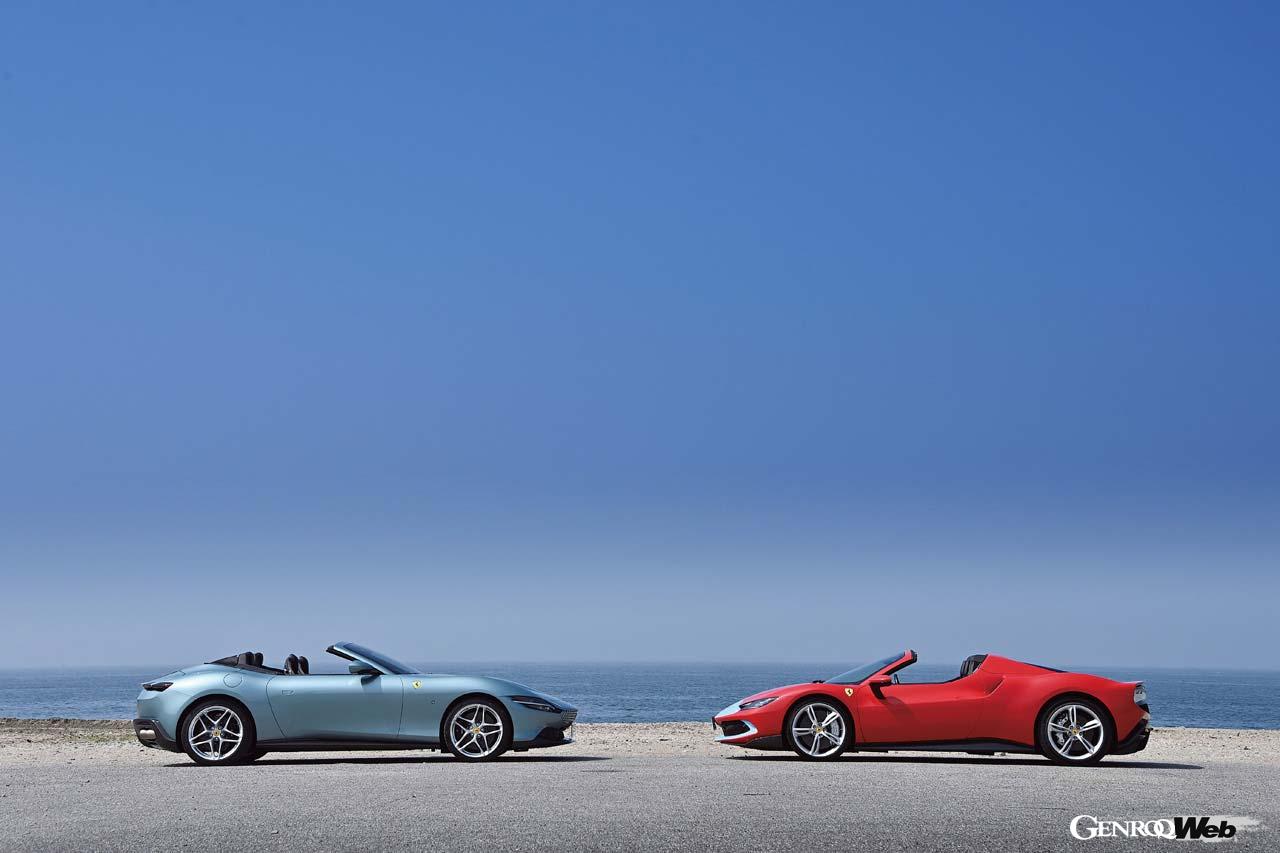 フェラーリの現行ラインナップで、中心となっているのが2台のオープンモデルだ。V6PHVとV8、MRとFRなど、パッケージは大いに異なるが、そこにフェラーリとしての共通した哲学はあるのか。ラインナップの刷新が行われる今、改めて検証してみよう。