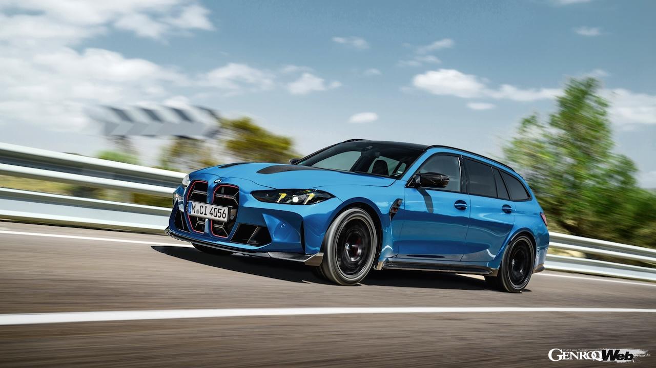 30台が限定導入される「BMW M3 CS ツーリング」の走行シーン。