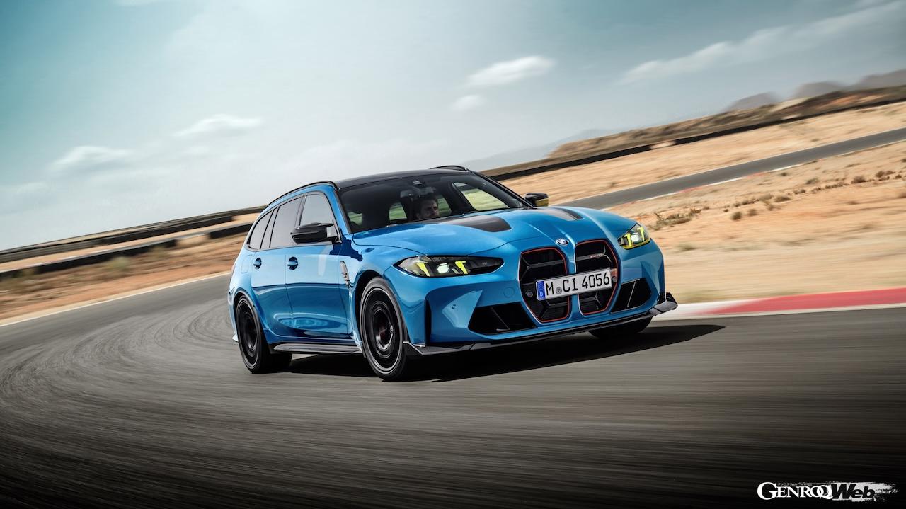 30台が限定導入される「BMW M3 CS ツーリング」の走行シーン。
