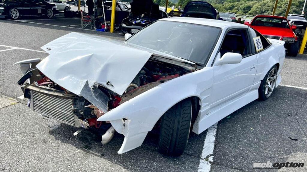 借り物180SXでまさかのクラッシュ・・・」廃車寸前のマシンを