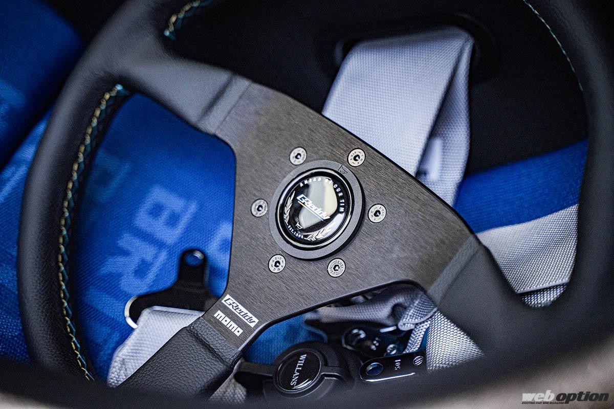 Trust GReddy × MOMO コラボ ステアリングホイール GReddy×MOMOの強烈コラボ」トラストのテーマカラーが光る