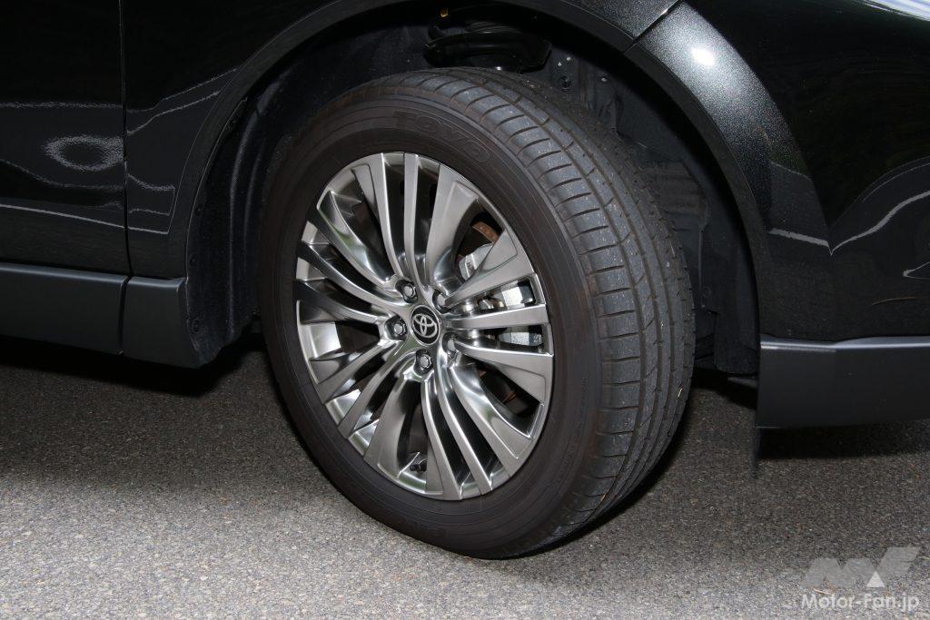 ハリアーのテスト車両は225/55R19 99Vのトーヨー・プロクセスR46Aを装着