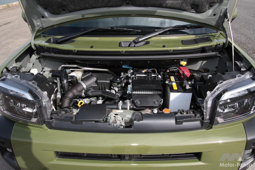 タフトGターボはKF-VET2型0.66L直列3気筒ターボエンジンとD-CVTを搭載