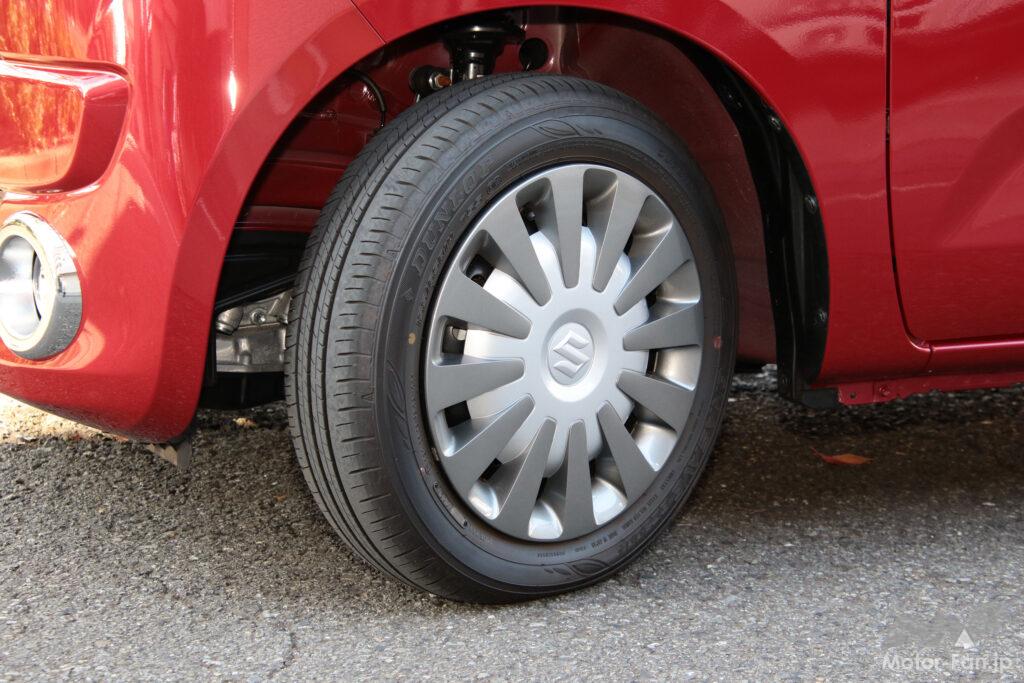 テスト車両は155/65R14 75Sのダンロップ・エナセーブEC300+を装着