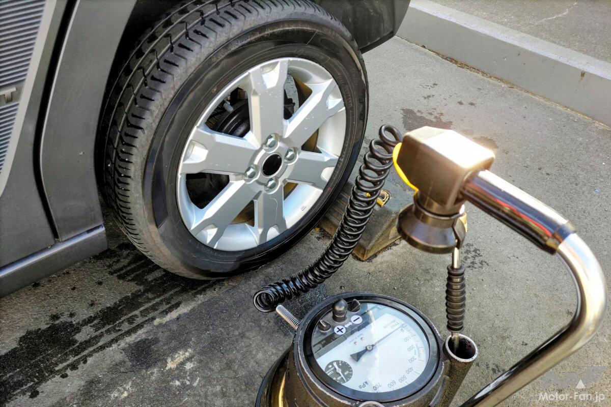 ガソリンスタンドのエアキャリー