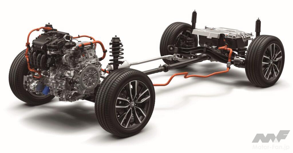 VEZEL e:HEVリアルタイムAWD シャシーイメージ図