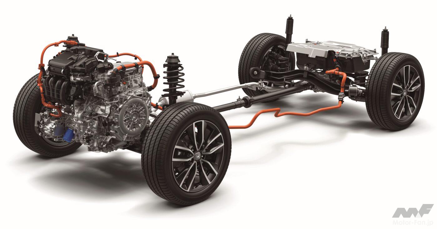 VEZEL e:HEVリｱルタイムAWD シャシーイメージ図