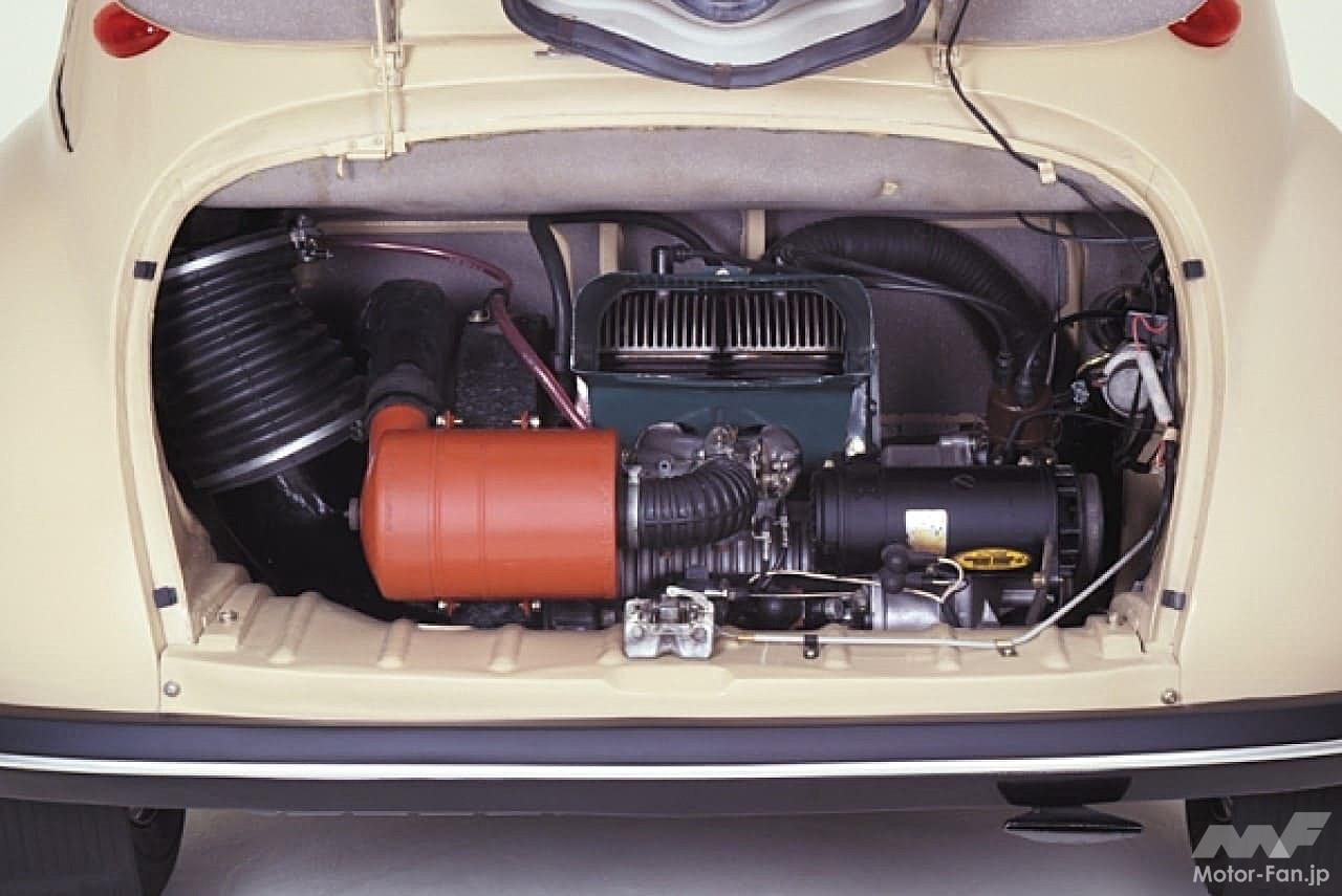 「スバル360」に搭載された356cc空冷2気筒エンジン