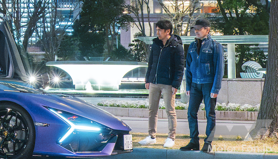 月刊GENROQ永田編集長と福野礼一郎氏（写真右）