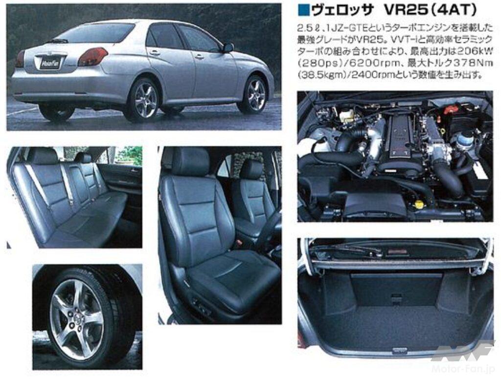 トヨタ「ヴェロッサ VR25」の各部