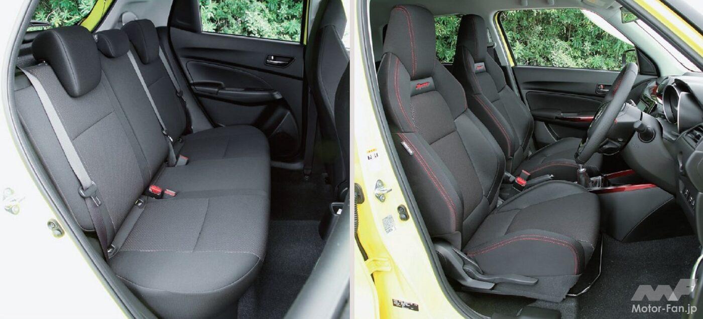4代目スイフトスポーツの前後シート