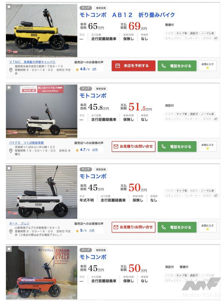 5年で中古車価格が3倍以上 !? ホンダ・モトコンポが天井知らずの相場