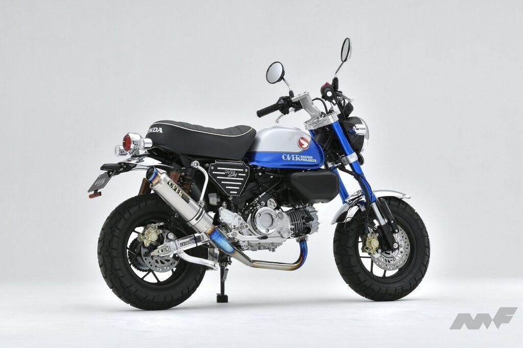 モンキー125 jb02にて使用オーバーマフラー OVER RACING SESMIC アルミサイレンサー＆ステンレスエキパイ